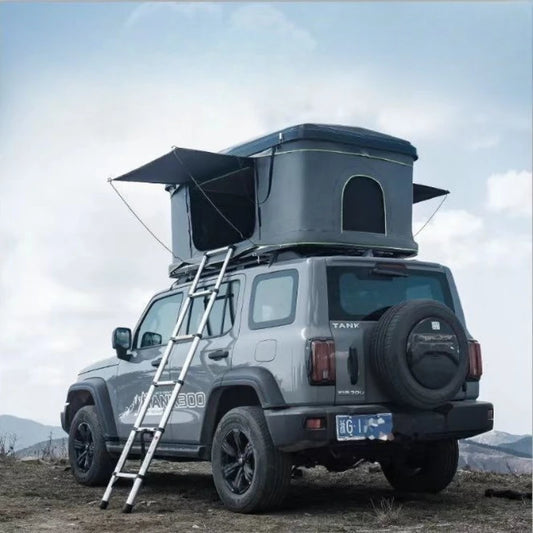 Apex Trek Roof Top Tent on SUV with Ladder for Adventurous Camping Trips